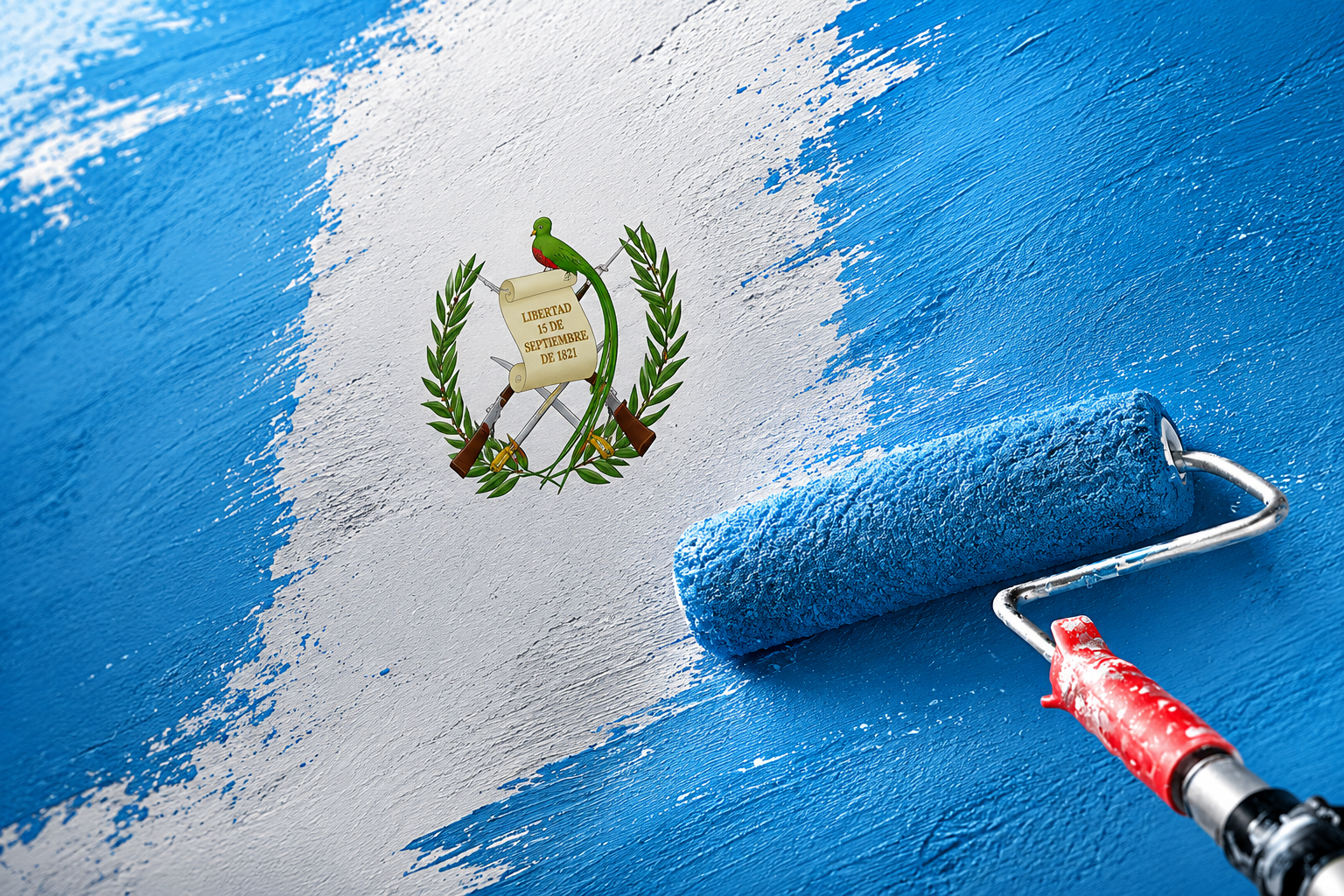 Bandera de Guatemala pintada con rodillo — Thera Coat